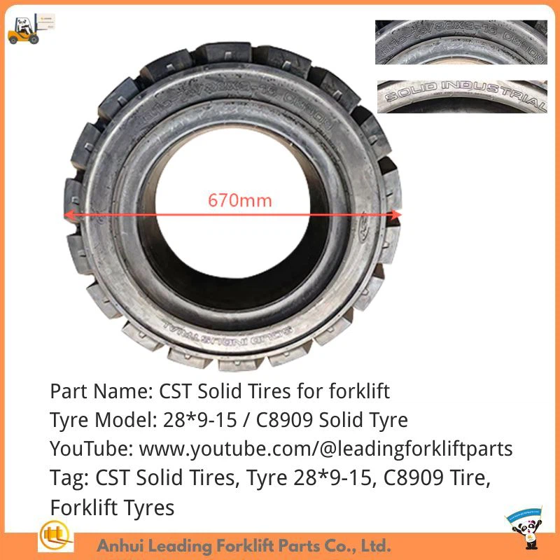 CST solid dekk fyrir lyftara|Dekk 28*9-15 C8909|Skipti um solid dekk fyrir lyftara